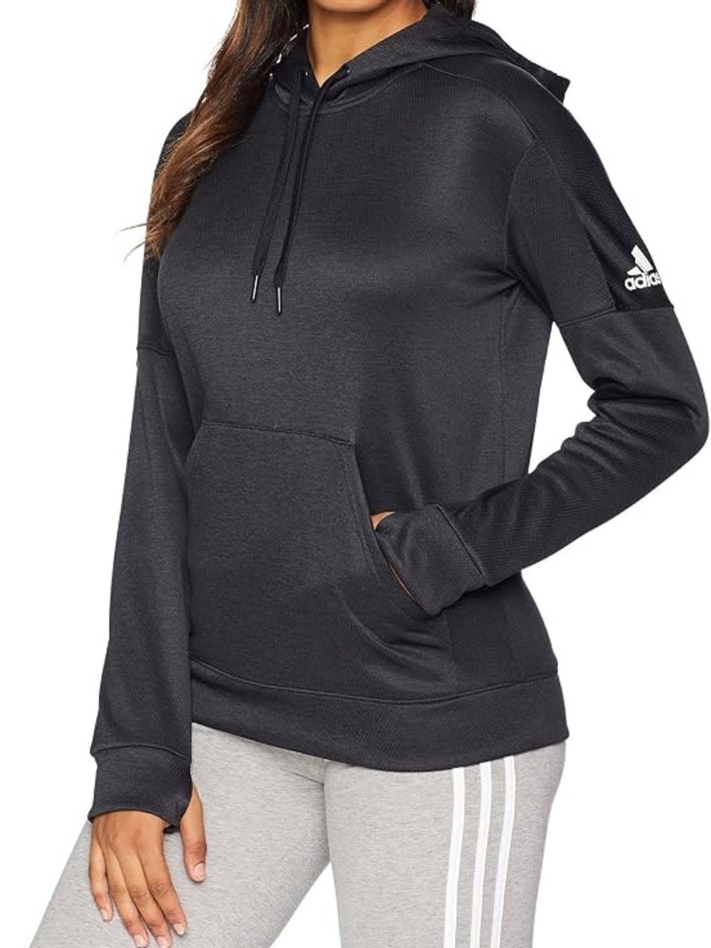 Adidas Women’s Black Pullover Hoodie | Climawarm Fleece Sweatshirt | Size Small